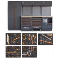 vendita online Combinazione arredo officina piano legno multistrato c45pro 2.0w/268ut Banchi da lavoro Beta